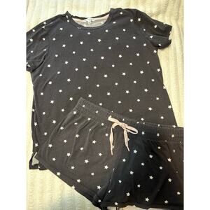 Seeing Stars women’s lounge pajama set size L black white polka dot